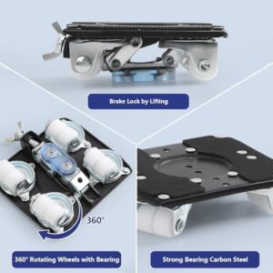 Urvoix Furniture Dolly, Furniture Movers with Wheels 360° Rotating & Lockable, Furniture Lifter Tool Set with Carbon Steel Panel Maximum Load 2000LBS, Easily Move Appliances, Equipment - Image 3