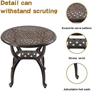 Jardin DE CENTENNAIL 3-Piece Outdoor Bistro Set Cast Aluminum Rust-Resistant Patio Furniture Armchairs Design (Copper) - Image 3