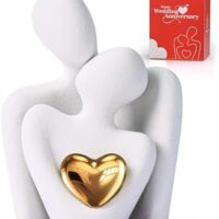 XMGZQ Mini Couple Statue Tv Stand Decor Items for Living Room Home Decor,Bedroom Decor for Couples Sculpture for Anniversary Wedding,Love Gifts for Couples 2025,Knick Knacks for Shelves