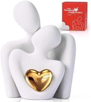 XMGZQ Mini Couple Statue Tv Stand Decor Items for Living Room Home Decor,Bedroom Decor for Couples Sculpture for Anniversary Wedding,Love Gifts for Couples 2025,Knick Knacks for Shelves