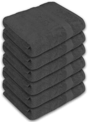 100% Cotton Large Bath Towels 24x50 Inches Soft Highly Absorbent and Quick Dry Bathroom Towels Perfect for Gym Spa and Travel - Charcoal Grey - Image 7