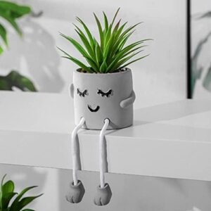 Zerzsy 3pcs Creative Artificial Succulents with Gray Flower Pots, Mini Potted Succulents for Home Office Desk Decor and Gift Choice - Image 2