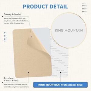 KING MOUNTAIN Canvas Repair Patch 9 x11 Inch 4 Pcs Self-Adhesive Waterproof Fabric Patch for Sofas, Tents, Furniture,Tote Bags, Car Seats (Khaki) - Image 3