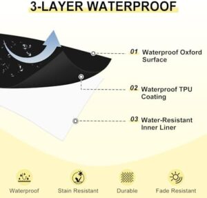 downluxe Outdoor Bench Cushion Waterproof, 48 x 18 Inch Patio Furniture Cushions with Adjustable Ties & Portable Handle, Porch Swing Cushions, Bench Cushions for Outdoor Furniture, Black - Image 2