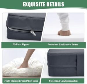 Outdoor Chair Cushions for Patio Furniture with Waterproof Detachable Cover, Deep Seat Couch Cushion Replacement and Backrest Pillow for Sectional Sofa, 25.6 x 25.6 Inch, Dark Grey, Set of 2 - Image 6