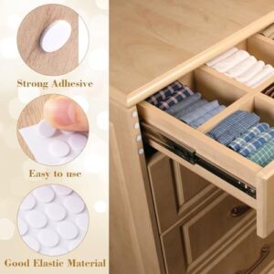 300pcs Small Felt Furniture Pads, Self-Adhesive EVA Foam Dot Circles, Round Felt Furniture Stickers for Desks Drawers Vases Photo Frames Cabinets Doors Candlesticks- White - Image 3