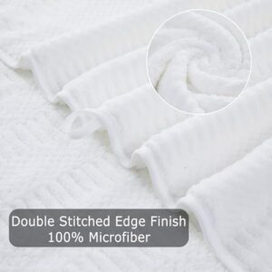 8 Piece Oversized Bath Towels Set White,2 Extra Large Bath Sheets,2 Hand Towels and 4 Washcloths 600 GSM Soft Bathroom Towel,Highly Absorbent Quick Dry Towels Set for Bathroom,Hotel and Spa - Image 5