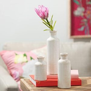 Sullivans White Ceramic Vase Set, Farmhouse Decor, Home Decorative Vase, Vases For Your Kitchen, Bedroom, Office, Living Room, Bathroom, & Shelf Centerpiece Table Decorations (CM2333) - Image 4