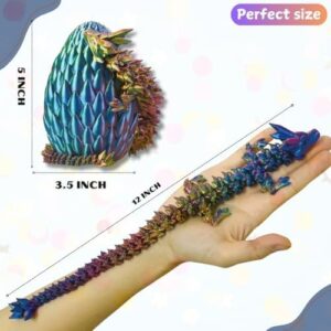 3D Printed 12” Articulated Crystal Dragon Inside 5.1” Egg – Fantasy Collectible, Fidget Toy & Stocking Easter Basket Stuffers for Home & Office Decor (3PCS-Egg) - Image 3