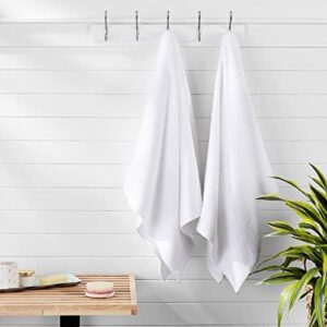Amazon Basics 2 Piece Quick-Dry Oversize Bath Towel, 100% Cotton, White, 54" x 30" - Image 6