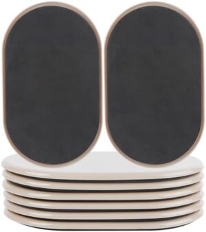 Reusable Large Furniture Movers Sliders for Carpet - 8 Pack 9-1/2" x 5-3/4" Oval Furniture Moving Pads for Heavy Duty Furniture Sliders, Effortless Moving and Surface Protection