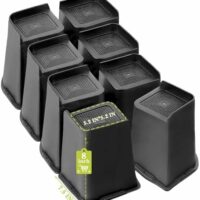 Bed Risers 1 inch, 2 inch, 3 inch, 4 inch, 6 inch, 8 inch Heavy Duty, Oversized Furniture Riser for Couch Sofa Table Chair Leg Frame Dorm, Support up to 6000 Lbs (Black 8 Pack, 8 inch)-6