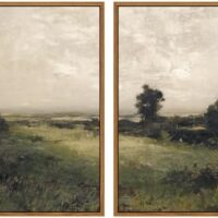 InSimSea 2 Pcs Framed Wall Art Vintage Decor, Rural Landscapes Painting Above Bed Wall Decor, Canvas Prints, Living Room,Bedroom,Office Retro Country Decorations, 16"x24", Set of 2