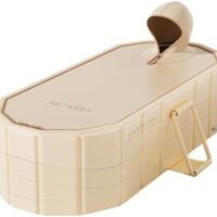 59''Portable insulated bathtub, Ice Bath Tub for Athletes, Inflation-free bathtub for shower, Ice Plunge Tub with Cover, Baths at Home & Outdoor（with Cover）