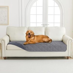 Smiry Waterproof Dog Bed Cover Blanket 30x70, Soft Reversible Pet Blanket, Washable Leakproof Cats Dogs Couch Cover for Sofa, Couch, Furniture, Grey/Dark Grey - Image 7