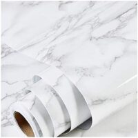 practicalWs Marble Wallpaper Granite Gray/White Paper Roll 23.6" x 196" Kitchen Countertop Cabinet Furniture is Renovated Thick PVC