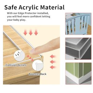 3Pack Soft Corner Protectors for Furniture Strip,2 in x 9.84 Ft,Wall Corner Bumper Tape,Desk Edge,Baseboard Protector,Clear Cabinet Door Protector Edge Guard,Crib Rail Covers for Teething - Image 3