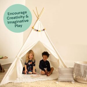 PlayVibe Kids Teepee Tent - Baby, Toddler Play Tents with Light String & Star LED Lights, Children Reading Nook Tee Pee Tents, Party Teepee Shelter Canvas for Girls & Boys, Playroom, Indoor & Outdoor - Image 5