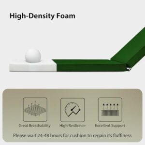 Chaise Lounge Cushions Outdoor, 72"x21"x3" Triple-Waterproof Outdoor Chair Cushions with Removable Cover, 4 Adjustable Ties Lounge Chair Cushions for Outdoor Furniture, Forest Green - Image 4