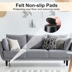 Maitys 4 Inch Round Solid Furniture Legs Furniture Wooden Replacement Chair Feet Dresser Sofa Couch Legs Table Cabinet Footstool DIY Projects for Home(Black,8 Pcs) - Image 6
