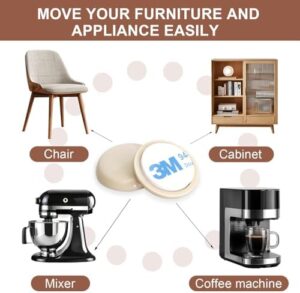 Furniture Sliders for Carpet Furniture Glides for Carpet Furniture Moving Pads Chair Sliders for Carpet with 3M Self-Stick Adhesive RUSIDO 7/8 Inch 20pcs Beige - Image 2