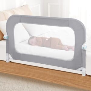 Baby Bed Rail Guard for Toddlers - 47" Toddler Bed Side Rails for Twin, Full, Queen Bunk Size Bed Swing Down Bedrail Extral Tall Child Safety Side Railing Guards for Kids