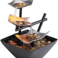 Homedics Tabletop Water Fountain, Home Décor Soothing Sound Machine - Automatic Pump, Deep Basin & Natural River Rocks. Indoor Zen Relaxation for Office, Living Room, or Bedroom, 8.25” Tall