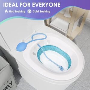 Sitz Bath for Hemorrhoids, Sitz Bath for Toilet Seat, Postpartum Care, Perineum Relief, Sits Bath Kit for Women - Collapsible, Wide Seat, Deeper Bowl - Use w/Sitz Bath Salt - Image 7