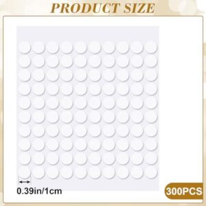 300pcs Small Felt Furniture Pads, Self-Adhesive EVA Foam Dot Circles, Round Felt Furniture Stickers for Desks Drawers Vases Photo Frames Cabinets Doors Candlesticks- White - Image 2