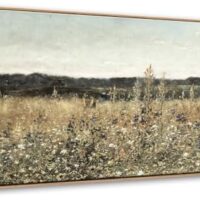 DJSYLIFE Framed Wall Art Decoration, Vintage Wildflower Field Canvas Wall Art, Classical Flowers Landscape Painting Prints, Farmhouse Cottagecore Living Room Decor, Modern Home Bedroom Decor 20"x40"
