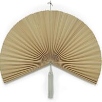 KOLWOVEN Rustic Fan Wall Decor - Over Bed Wall Decor - Bedroom Wall Decor Above Bed - Giant Bamboo Fan- Wall Pediment - Beautiful Wall Art for Home Decoration (Extra Large 47''x24'', Ivory)