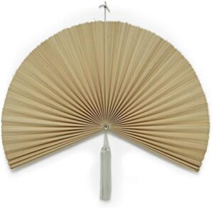KOLWOVEN Rustic Fan Wall Decor - Over Bed Wall Decor - Bedroom Wall Decor Above Bed - Giant Bamboo Fan- Wall Pediment - Beautiful Wall Art for Home Decoration (Extra Large 47''x24'', Ivory)