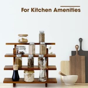 Acacia Wood Cupcake Display Stand - 4 Tiered Riser for Vendors Organizer - Wooden Cupcake Cookie Stands for Dessert Decorative Tables - Appetizer Serving Shelves Farmhouse at Party Wedding - Image 4