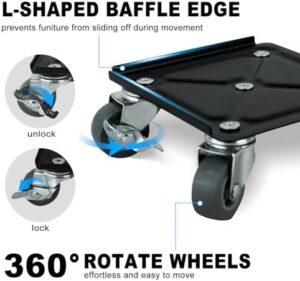 Furniture Dolly, Furniture Movers with 5 Wheels 360° Rotating, Maximum Load 1736 lbs Heavy Duty Carbon Steel Panel with 4pcs Anti-Slip Pads, Lifter Mover Tool Set for Heavy Sofa, Appliances - Image 3