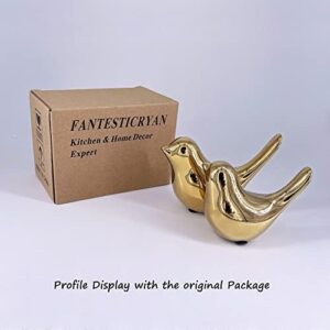 FANTESTICRYAN Small Birds Statues Gold Home Decor Modern Style Figurine Decorative Ornaments for Living Room, Bedroom, Office Desktop, Cabinets - Image 3