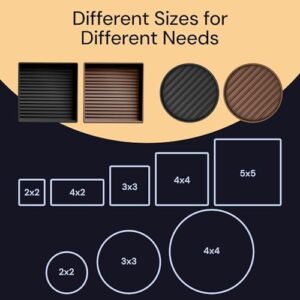CasterMaster Non-Slip Furniture Pads Square Rubber Anti-Skid Caster Cups, Leg Coasters - Anti-Sliding Floor Protectors for Furniture (Brown, 2'' x 2'' - 4 Pack) - Image 9