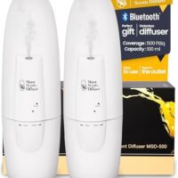 Pack of Two Plug in Wall Waterless Diffuser for Essential Oils Coverage Up to 500 SqFt 100 ml Nanotechnology Smart Bluetooth App Control Scent Air Machine for Home and Office Ideal for Aromatherapy.
