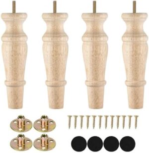 Michanco Wooden Furniture Legs 8 Inch Set of 4 Unfinished Replacement Parts for Couch Sofa Chair Ottoman Cabinet - Image 2