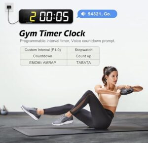 15.2" Large Digital Wall Clock with Seconds, App & Remote Control, Customizable RGB Colors, Alarms, Stopwatch, Countdown, Timer Clock for Home Gym Living Room Office Garage Decor - Image 5