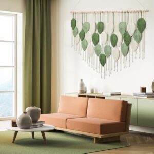 Weldomcor Large Macrame Wall Hanging, Boho Leaves Macrame Tapestry Wall Decor Handmade Woven Hanging Decor Chic Bohemian Wall Art Home Decoration for Bedroom Living Room Nursery Office 51.5"W x 33.5"L - Image 4