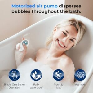 SereneLife Electric Bubble Massage Mat - Waterproof Massaging Spa, Full Body Bubbling Bath Thermal Massager Machine - Maintains Heat Motorized Air Pump, Aroma Clip for Essential Oil - Blue - Image 3