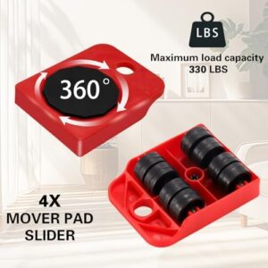 Furniture Lift Mover Tool Set, Furniture Movers with Four 360°Wheels, Furniture Lifter Tool,Furniture Mover Dolly Set for Refrigerator,Sofa - Image 4