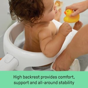 Ingenuity My Bath Seat for Sit-Up Baby Bathing, Sure & Secure Suction Cups, ASTM Safety Tested & Approved, Backrest for Assisted Sitting, Easy Setup & Storage, Gray - Image 7