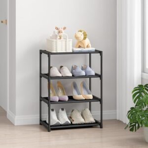 4 Tier Small Shoe Rack, Narrow Stackable Kids Toddler Adult Shoe Storage Organizer Shelf for Closet Floor Entryway Bedroom, Space Saver Shoe Rack Organization Shelves - Image 2