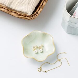 Jewelry Dish Tray, Ring Dish, Ceramic Trinket Tray, Key Bowl, Decorative Plate, for Friends Sisters Daughter Mother(Light Green) - Image 5