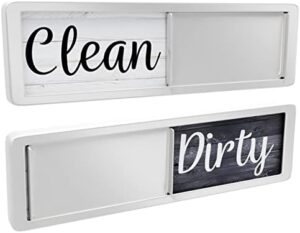 Dishwasher Magnet Clean Dirty Sign, Clean Dirty Magnet for Dishwasher, Rustic Farmhouse Kitchen Decor, Magnetic Dish Washer Sign Indicator, Sliding Rustic Dish Washer Signs, Black & White Wood