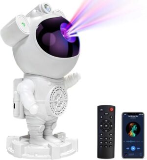 Astronaut Galaxy Projector - Star Projector, Bluetooth Speaker, White Noise, Star and Moon Galaxy Lights for Bedroom with Timer and remote, Nebula Night Light 360° Adjustable, Starry galaxiy projecter