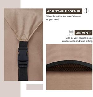 ULTCOVER Rectangular Patio Heavy Duty Table Cover - 600D Tough Canvas Waterproof Outdoor Dining Table and Chairs General Purpose Furniture Cover Size 111L x 74W x 28H inch - Image 5