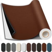 Leather Repair Patch, 35X79 Inch Repair Patch Self Adhesive Waterproof, DIY Large Leather Patches for Couches, Furniture, Kitchen Cabinets, Wall (Light Brown, 35X79 Inch)