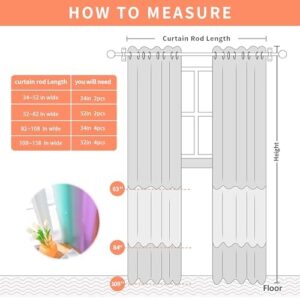 XiDi Blackout Curtains for 84 inches Long, Girls Bedroom Decro, Window Ombre Curtains 2 Panel Sets, Kids Room Unicorn Princess Theme Home Decor Colorful Rainbow Design Pink/Purple/Green - Image 6